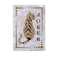 Ubin Mahjong Amerika Dekoratif Mewah, Akrilik Putih Mutiara, Desain Zodiak Oriental dan Satwa Liar