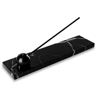 Stonekocc marque porte-encens plateau en marbre noir brûleur d'encens moderne minimaliste maison déco et bureau porte-bâton d'encens
