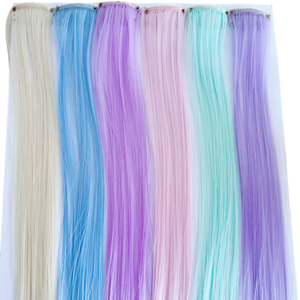 คลิปต่อผมตรงยาว20นิ้วทำจากเส้นผมสังเคราะห์สีสันสดใสทนความร้อนสำหรับผู้หญิง - Product Image 5