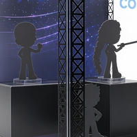 Vitrine personnalisée en acrylique transparent avec support intégré et panneaux imprimés sur mesure pour objets de collection