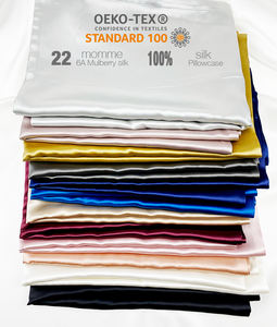Funda de almohada de satén de seda mulberry 100% natural, suave como funda de almohada bordada personalizada, venta al por mayor - Product Image 5