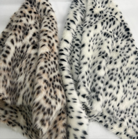 Fourrure synthétique en fausse fourrure de renard à poils longs, motif léopard lynx noir et blanc, 1200g, pour sacs, jouets, artisanat, textiles de maison, vêtements