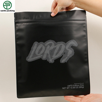 Logo personnalisé de grande taille, sac d'emballage noir simple et à la mode, sac en os à fermeture éclair scellé sweat-shirt de marque tendance