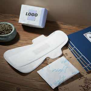 Pembalut wanita katun organik sekali pakai, pembalut wanita bersayap bersirkulasi 330mm 150ml + penyerapan gratis OEM grosir Anion - Product Image 1