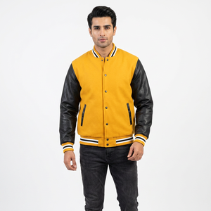 Vestes universitaires personnalisées pour hommes, logo personnalisé, manches longues, veste de baseball unie, veste d'hiver unie teinte - Product Image 1