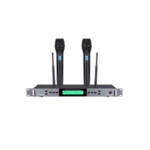 Performance professionnelle sur scène d'un à deux microphones en bande U sans fil, répétition du groupe de chanteurs, microphone de chant - Product Image 6