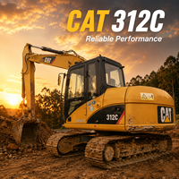 Excavatrice d'occasion CAT 312C sur chenilles avec cabine climatisée pour travaux de terrassement – Meilleure offre