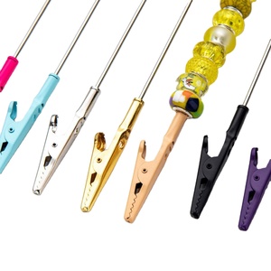 Pince crocodile en métal perlée créative DIY - Porte-mémos, pince pour cartes de visite, organisateur de bureau - Product Image 3