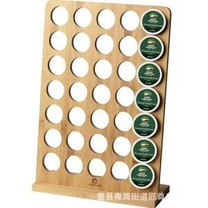 Estante de exhibición para cápsulas de café de bambú, soporte de almacenamiento de madera para uso en la cocina, diseño moderno y sencillo Jz 522 - Product Image 2