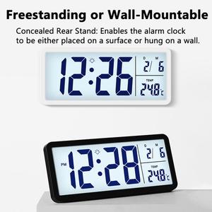 Reloj de Escritorio Eléctrico con Pantalla LCD de 10 Pulgadas y Retroiluminación, Reloj de Pared Digital Grande con Termómetro Interior - Product Image 2