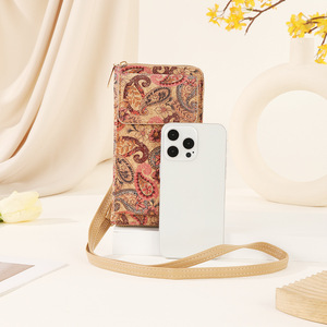 Borsa per cellulare da donna Borsa <span class=keywords><strong>a</strong></span> <span class=keywords><strong>tracolla</strong></span> versatile vintage Borsa con stampa in sughero Borsa spaziosa con stampa floreale per attività all'aperto - Product Image 4