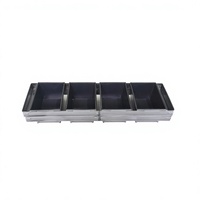Moule à pain Pullman commercial empilable à 4 compartiments, avec support latéral élargi, en acier aluminisé antiadhésif, compatible four