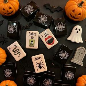 Set di Tessere Mahjong in Acrilico con Tema Halloween American Black Label, Gioco <span class=keywords><strong>da</strong></span> <span class=keywords><strong>Tavolo</strong></span> <span class=keywords><strong>per</strong></span> Intrattenimento <span class=keywords><strong>Adulti</strong></span> e Feste - Product Image 2