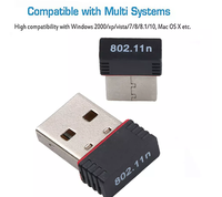 Adaptador USB Wi-Fi de 150 Mbps, Mini Adaptador Inalámbrico, Tarjeta de Red LAN, Receptor Ethernet