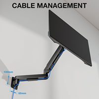 Lengan Monitor Gas Spring, Dudukan Monitor Ergonomis yang Dapat Disesuaikan Ketinggiannya, Dudukan Monitor VESA untuk Meja, Penyangga Monitor untuk Rumah dan Kantor