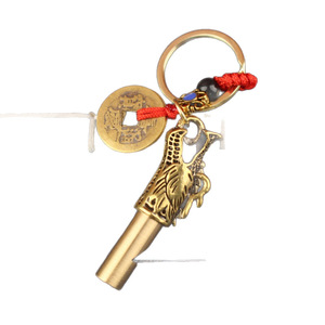 Porte-clés <span class=keywords><strong>sifflet</strong></span> en laiton en forme de dragon Dingtong, pendentif tendance chinois rétro, décoration de porte-clés de voiture pour hommes et femmes - Product Image 5