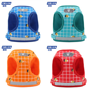 Classic Plaid Dog Harness Polyester Breathable XS XL Small Dogs - Product Image 3
