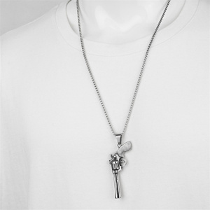 Nhà Máy Bán Buôn Hip Hops Men Jewelry Thép Không Gỉ Gun Charm Pendant - Product Image 6