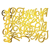 Décorations de gâteau en acrylique doré Hstyle, lettres majuscules, personnalisables, avec un ensemble de lettres de A à Z pour gâteau de mariage personnalisé