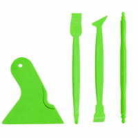 KUNAISI Lot de 4 outils professionnels en plastique pour l'installation de film de protection de voiture, vinyle, PPF et film teinté – Raclette et spatule de pose