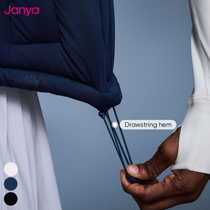 Janya-Veste d'hiver légère coupe-vent pour <span class=keywords><strong>femme</strong></span>, col montant, courte à <span class=keywords><strong>capuche</strong></span>, sans manches, imperméable, 90% - Product Image 4
