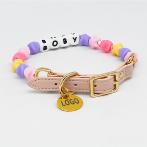Surtido hecho a mano suave Pvc silicona Diy cuentas <span class=keywords><strong>Collar</strong></span> de perro con cuentas moda mascota perla anillos encanto <span class=keywords><strong>collar</strong></span> accesorios al por mayor - Product Image 2