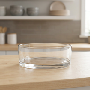 Jarrón de Vidrio Cilíndrico Bajo Hecho a Mano para Rosas Rojas Flotantes - Jarrón Redondo Pequeño de Lados Rectos para Mesa con Diseño Minimalista - Product Image 5