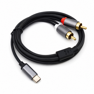 USB Type-C 转双 RCA 音频线，带漆包铜芯，PVC 外层，适用于扬声器、高清电视、放大器、DVD 播放器 - Product Image 1