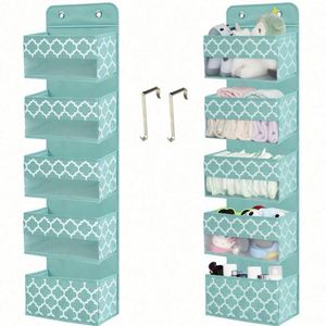 Wall Mounted Over the Door Pocket Organizer Hanging Closet Clear Window Storage <b>Bag</b> with Metal Hooks - Product Image 1
