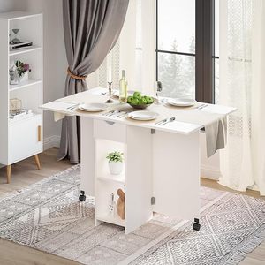 <span class=keywords><strong>Tavolo</strong></span> da Pranzo Pieghevole <span class=keywords><strong>Salvaspazio</strong></span> con 2 Ripiani Versatile <span class=keywords><strong>Tavolo</strong></span> Estensibile con Ala Ribaltabile in Legno per Sala da Pranzo - Product Image 1