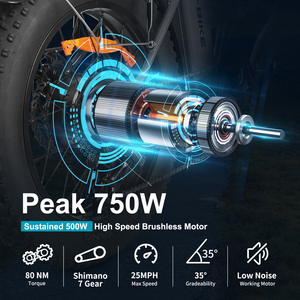 2024 Mới Đến Xe Đạp Điện 36V 10AH 500W Điện Thành Phố Xe Đạp 20*4.0 Inch Chất Béo Lốp Ebike - Product Image 5