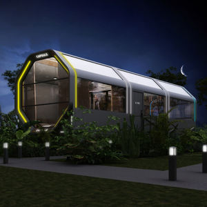 モダンなハイテク高級屋外ホテルオクタゴンスペースリビングカプセル容器天窓ステンレス耐水 - Product Image 1