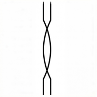 Balustre en acier creux de 1/2 po x 44 po au design double hélice contemporain pour rampes scandinaves à concept ouvert