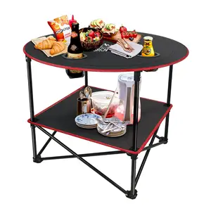 Tragbarer Camping-Tisch, klappbarer Strand tisch im Freien Picknick tisch, leichter faltbarer Camping-Tisch aus Segeltuch