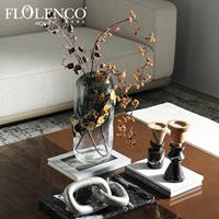 Vase en verre haut de gamme Flolenco, vert dégradé, style moderne, bol à fruits irrégulier effet craquelé pour décoration de table centrale à la maison