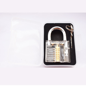 Goso — Kit de Mini cadenas de Protection de verrouillage, ensemble de boîte de serrurier transparente en titane, sac à fermeture éclair, cylindre, boîte de serrurier, 24 pièces - Product Image 2
