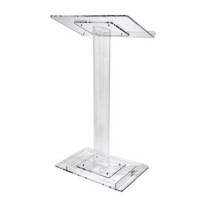 Pupitre élégant en acrylique transparent avec tube rond unique pour parler et chanter en présentant - Product Image 1