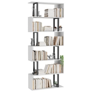 Hiện đại 5 tầng đứng loại kệ sách hình chữ S Tủ sách bằng gỗ với thiết kế hình học dễ dàng cài đặt - Product Image 6