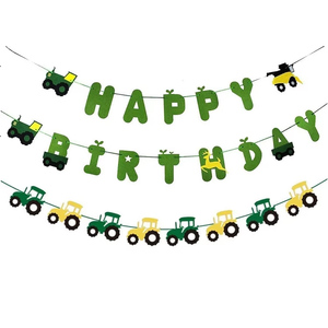 Juego de pancartas de cumpleaños de Tractor verde con pancarta de guirnalda de Tractor para suministros de fiesta de cumpleaños temáticos de <span class=keywords><strong>granja</strong></span> de Tractor decoraciones S266 - Product Image 1