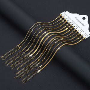 Gioielli per ragazze europee e americane, bracciale a catena in acciaio inossidabile placcato <span class=keywords><strong>oro</strong></span> 18 carati, moda femminile. - Product Image 2