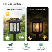 Lampes solaires pour allées extérieures, étanches, à double usage (sur piquet et suspendues), blanc chaud, allumage/extinction automatique pour jardin, cour, patio, allée