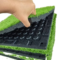 Losetas de Césped Artificial Encajables, Cuadradas y Duraderas, para Campos de Golf Interiores, Gimnasios y Pistas de Trineo