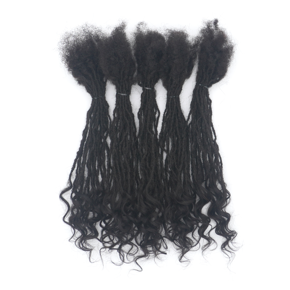 Vast Hair Official - KAMA Handmade Interlocking Sisterlock Curly Tips 100% Remy INDIAN Human Hair Permanent Micro Locs Extensions Soft Dreadlocks