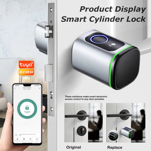 Wholesale Quality IP65 Tuya Ttlock Waterproof Euro Safe Key Card Fingerprint Black Silver Electronic Smart Lock Cylinder - Product Image 6