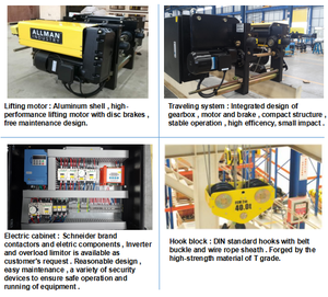 Palans électriques à câble métallique Allman de type Euro 415V triphasé 3200 kg pour le levage de grues - Product Image 3