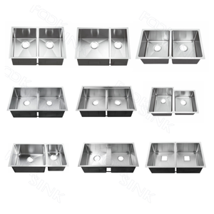 อ่างล้างจานสแตนเลสอ่างล้างจานอ่างล้างจานอ่างล้างจานอ่างล้างจานอ่างล้างจานแบบสองชั้นทำมือ304ขนาดมาตรฐานของอเมริกา - Product Image 4