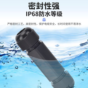 Conector sellado impermeable de doble extremo Pg11 Pg13.5, adaptador de cable de plástico ABS recto para uso en exteriores - Product Image 2