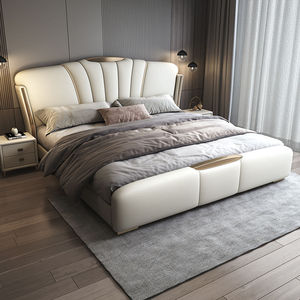 Giường ngủ cỡ King size kiểu Ý sang trọng, mẫu mới, cao cấp, giường đôi, bọc da mềm, giường ngủ cỡ lớn dành cho phòng ngủ chính - Product Image 3