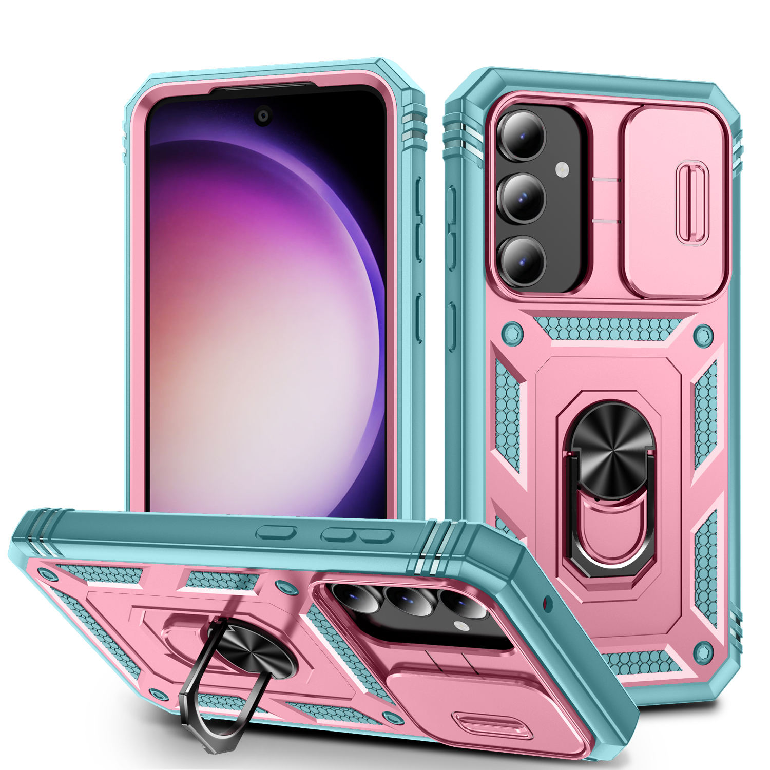 สีชมพู + เขียว