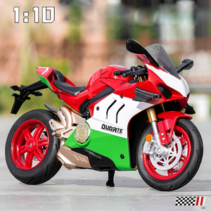 Motocicleta Ducati de Aleación a Escala 1:10, Modelo de Motocicleta Simulada, Modelo Metálico Acústico-Óptico, Juguete Coleccionable, Regalo para Niños - Product Image 5